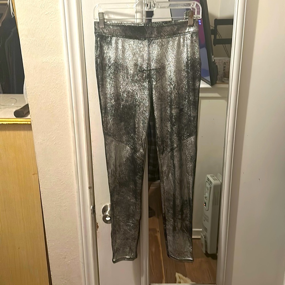 Free people Shiny silver Leggings